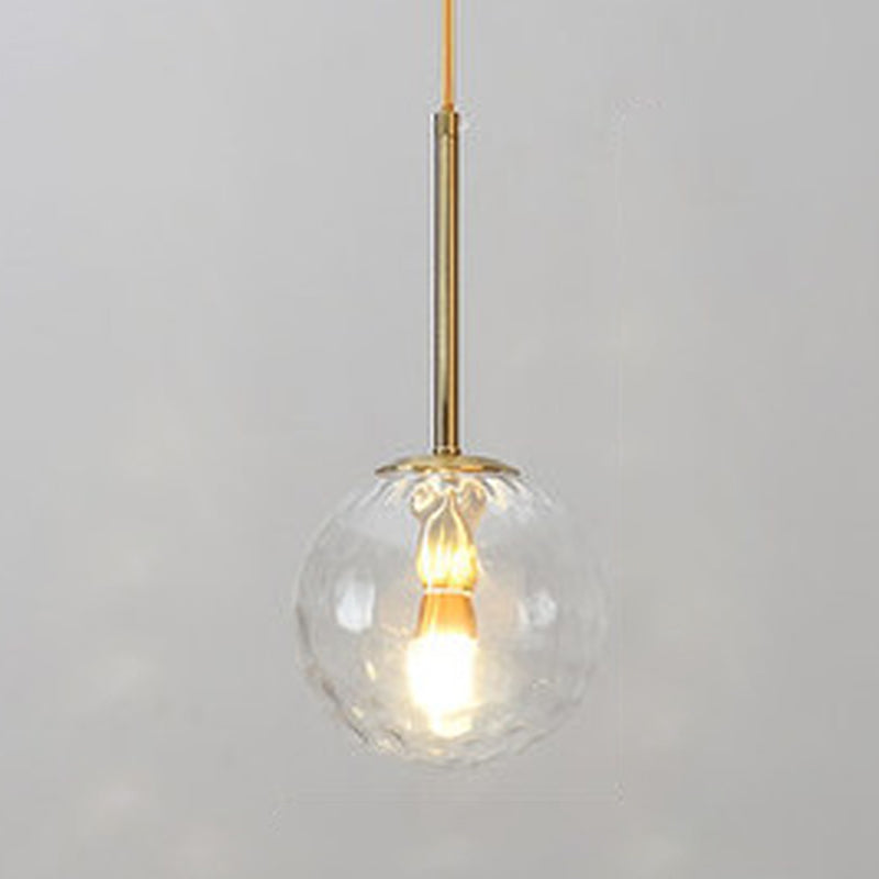 Forme sphérique Éclairage suspendu en verre de style moderne 1 lampe suspendue légère pour le salon