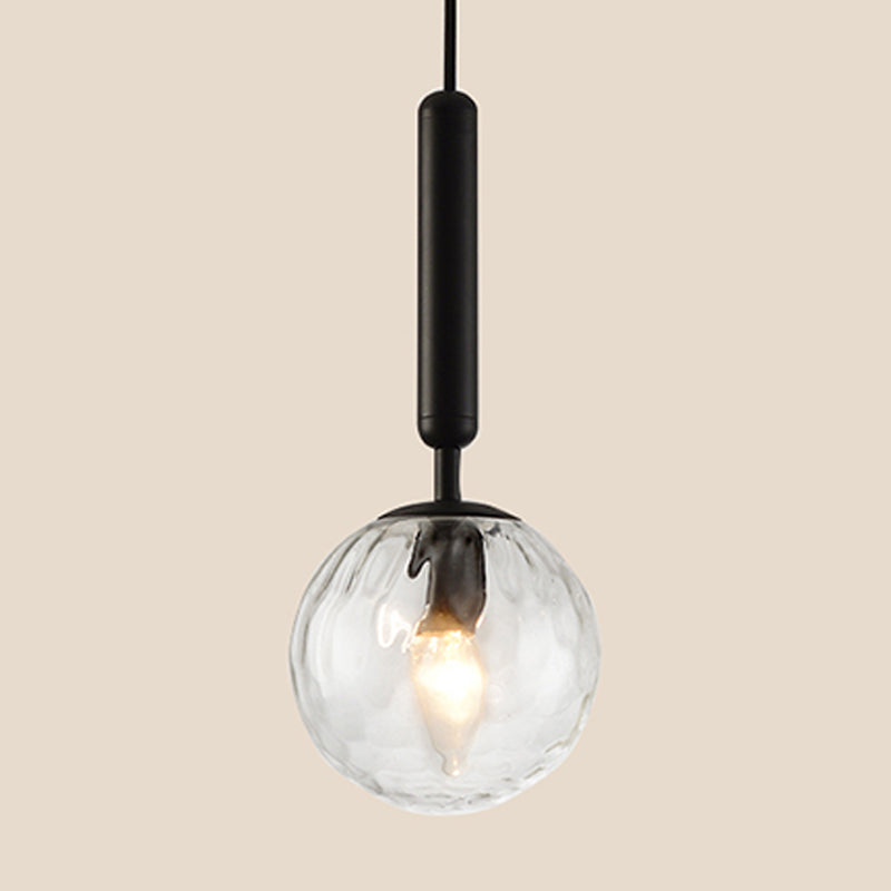 Forme sphérique Éclairage suspendu en verre de style moderne 1 lampe suspendue légère pour le salon