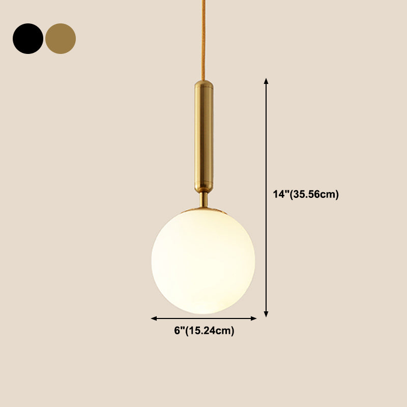 Forme sphérique Éclairage suspendu en verre de style moderne 1 lampe suspendue légère pour le salon