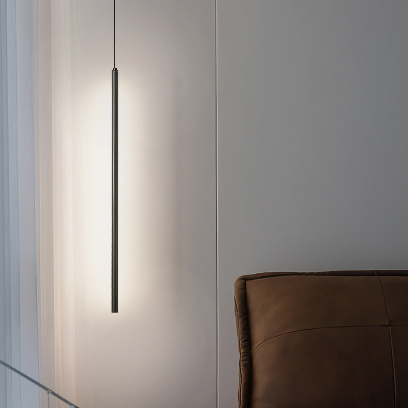 Linear Shape Hanging Lighting Modern Style Metal 2 Light Hanging Lamp for Living Room