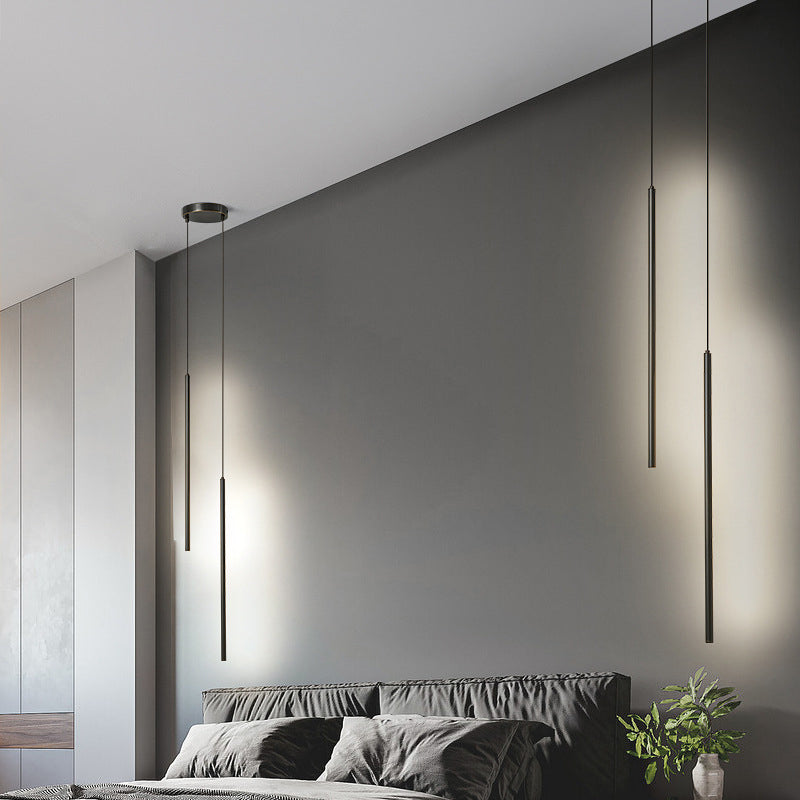 Linear Shape Hanging Lighting Modern Style Metal 2 Light Hanging Lamp for Living Room