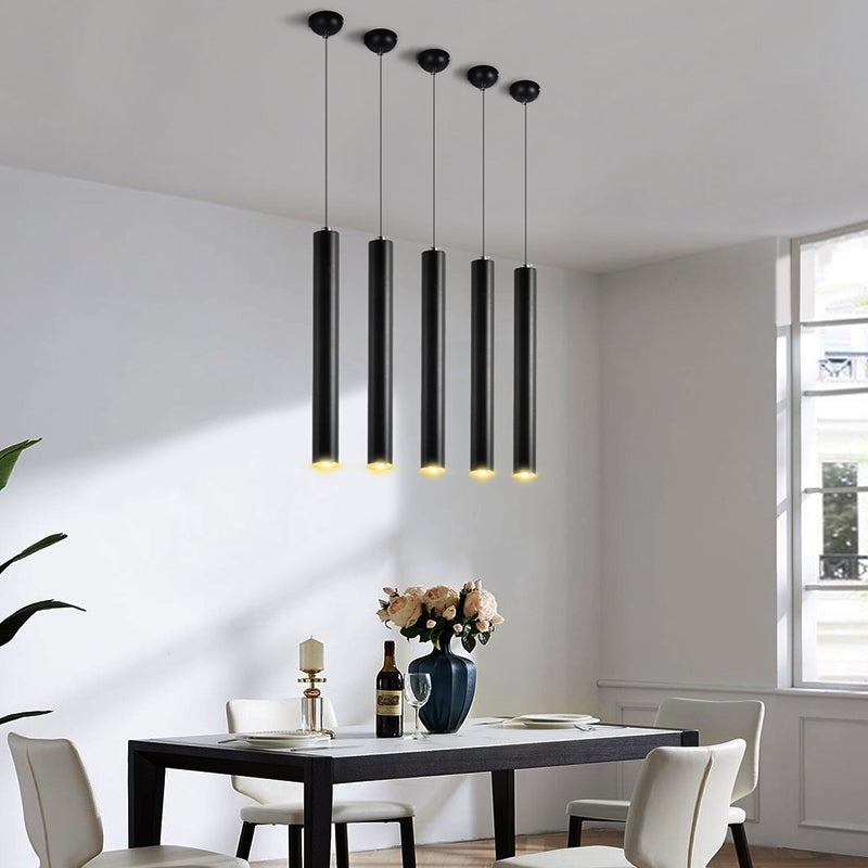 Forme cylindrique Métal Hanging Light Moderne Style 1 Lumière Lumière Lumière