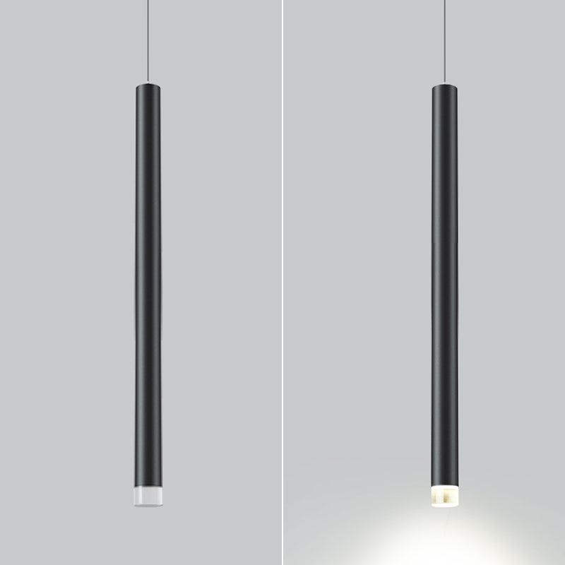 Forme cylindrique Métal Hanging Light Moderne Style 1 Lumière Lumière Lumière