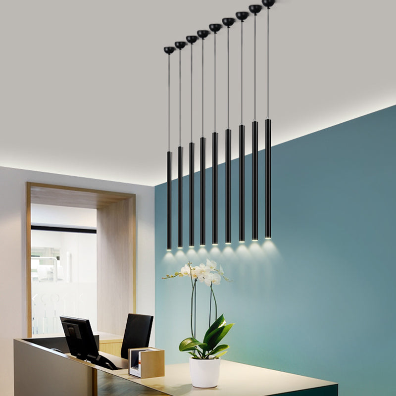 Forme cylindrique Métal Hanging Light Moderne Style 1 Lumière Lumière Lumière