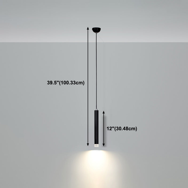 Forme cylindrique Métal Hanging Light Moderne Style 1 Lumière Lumière Lumière