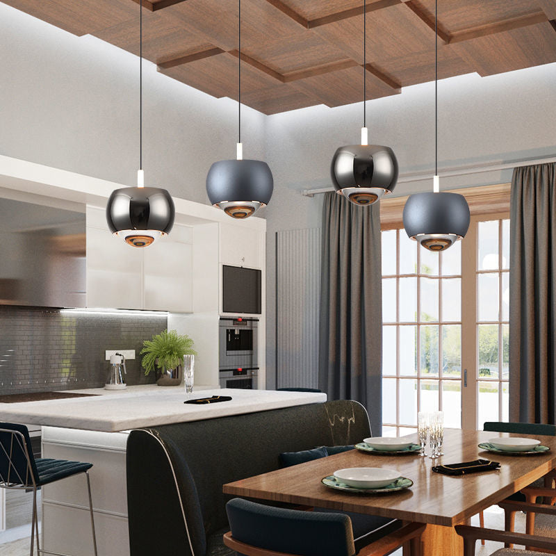 Spherical Shape Hanging Lighting Modern Style Metal 2 Light Hanging Lamp for Living Room