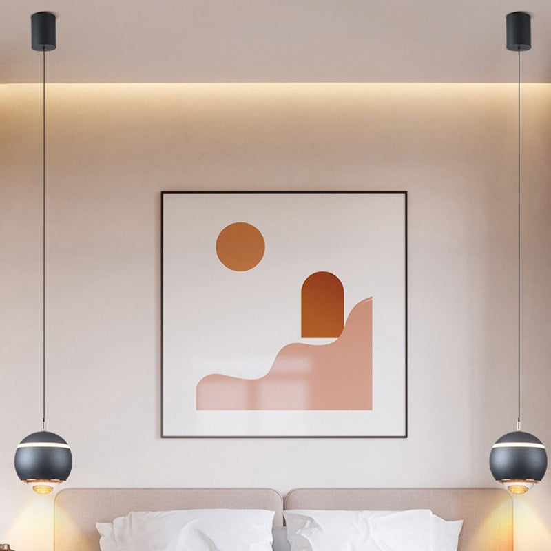 Spherical Shape Hanging Lighting Modern Style Metal 2 Light Hanging Lamp for Living Room