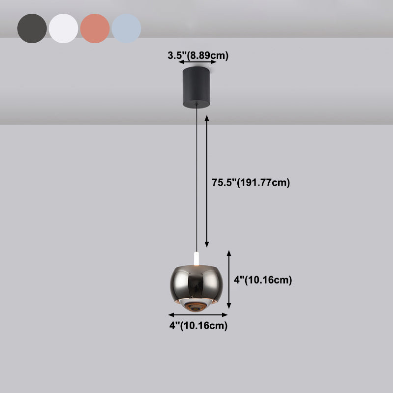 Spherical Shape Hanging Lighting Modern Style Metal 2 Light Hanging Lamp for Living Room