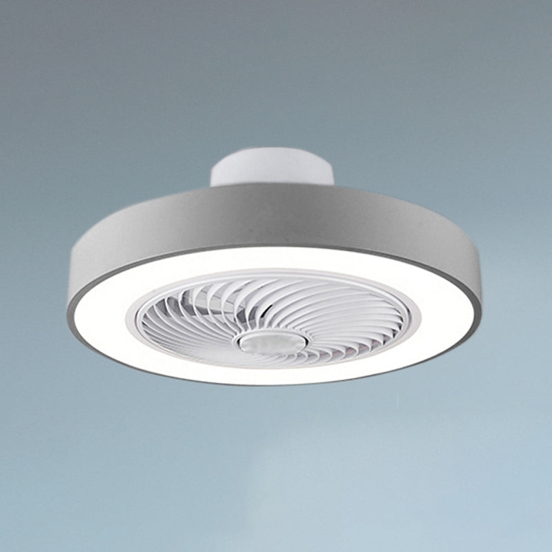 Modern Round Fan Light Metal Colorful 20" Wide Flush Mount Light for Living Room
