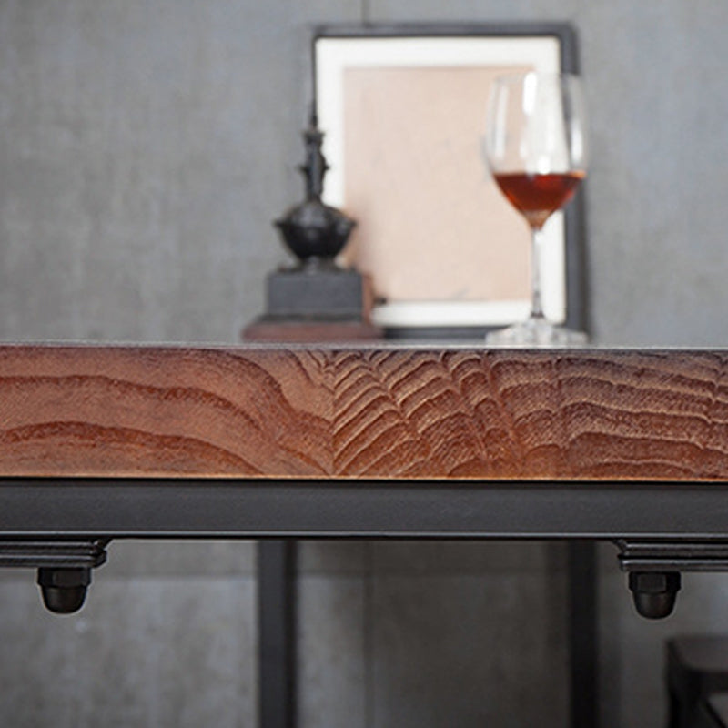 Brown Modern Style Bar Table in Metal and Wood Indoor Counter Table