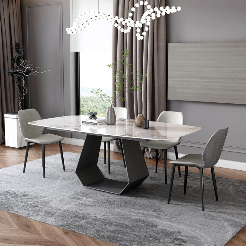Minimalist 1/4/5/7 Pieces Rectangular Dining Table Set Sintered Stone Furniture for Home