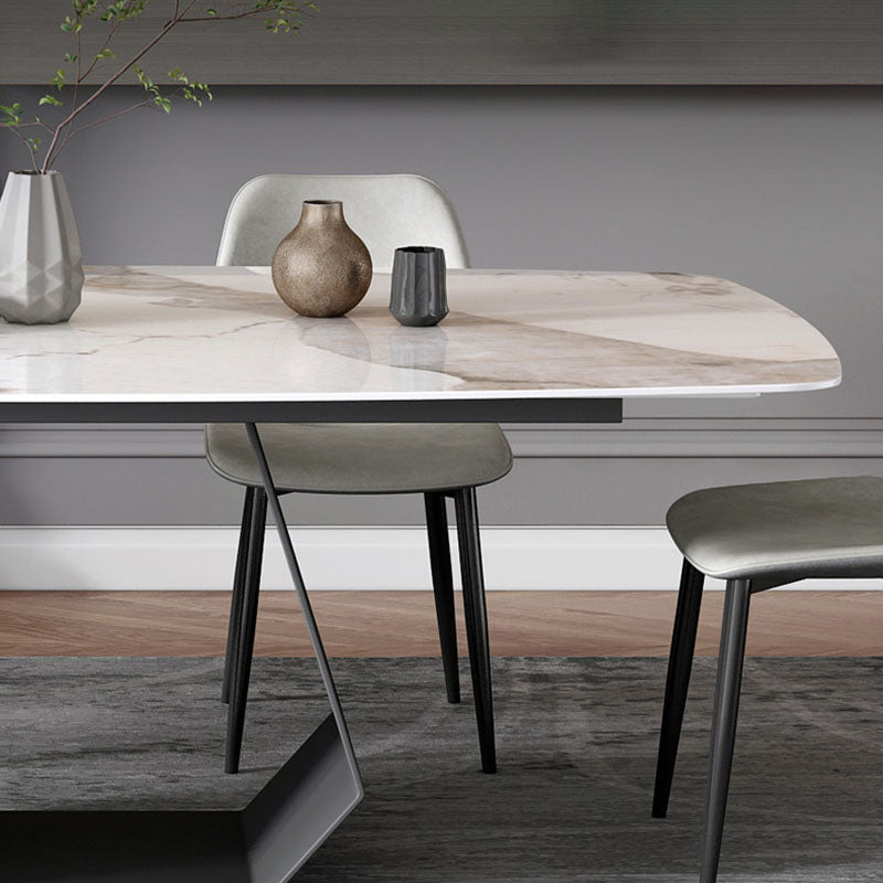 Minimalist 1/4/5/7 Pieces Rectangular Dining Table Set Sintered Stone Furniture for Home