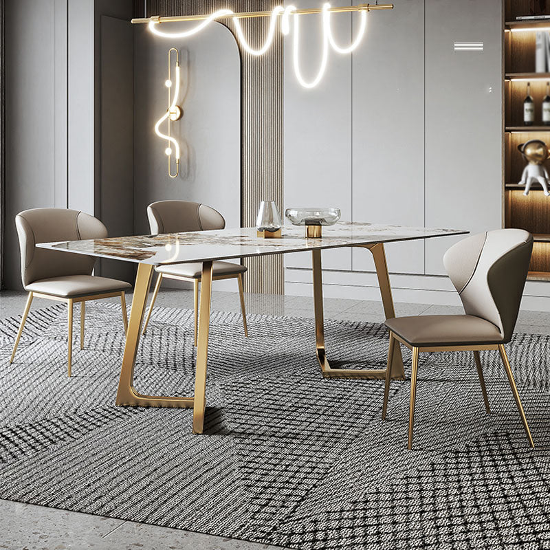 Style contemporain 1/4/5/6/7 pièces meubles meubles de table à manger en pierre fritté pour cuisine