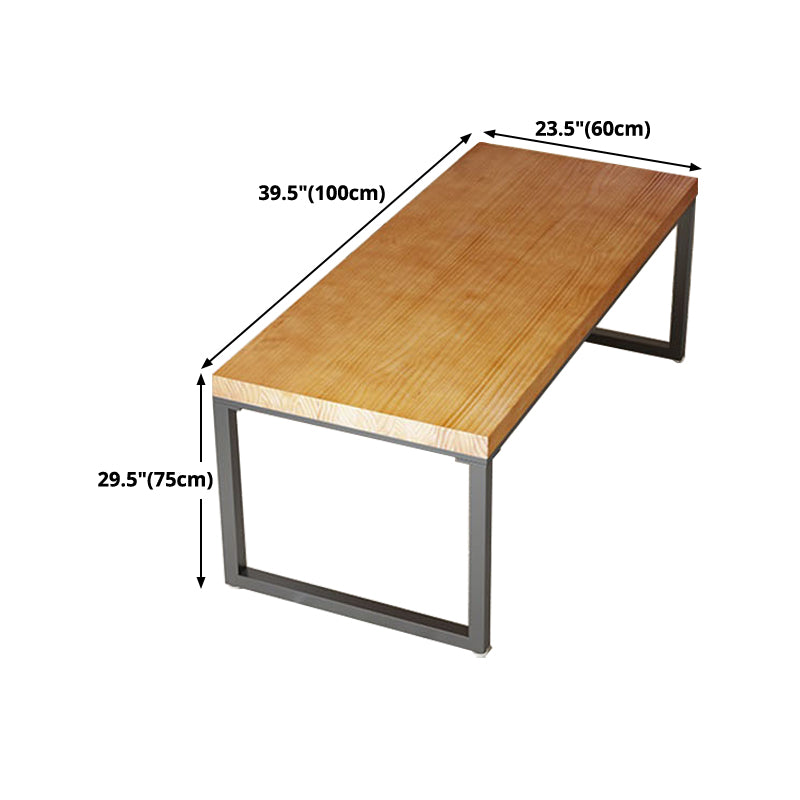 Metal Industrial Dining Table Pine Wood Top Table for Kitchen and Dining Room