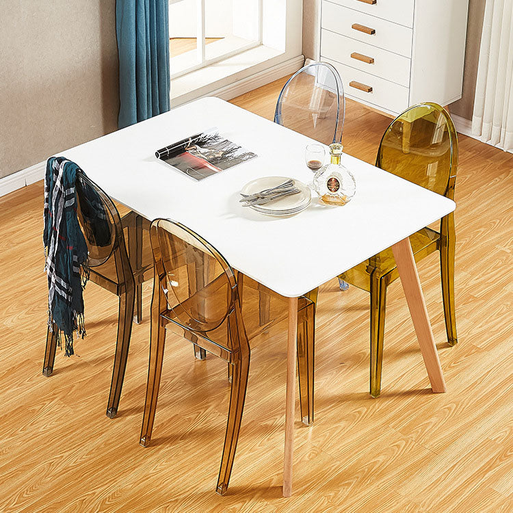Silla lateral de plástico moderna con acabado mate, silla de comedor con respaldo abierto