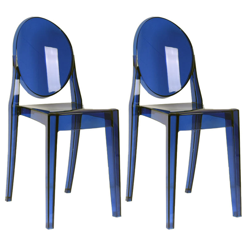 Silla lateral de plástico moderna con acabado mate, silla de comedor con respaldo abierto