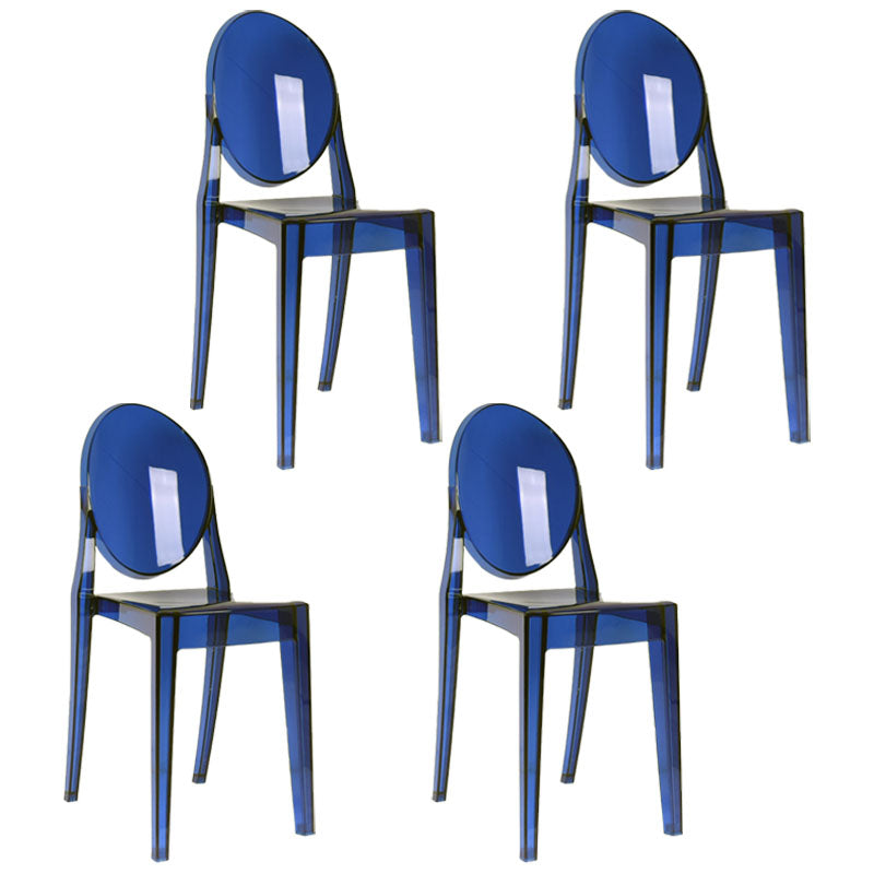 Silla lateral de plástico moderna con acabado mate, silla de comedor con respaldo abierto