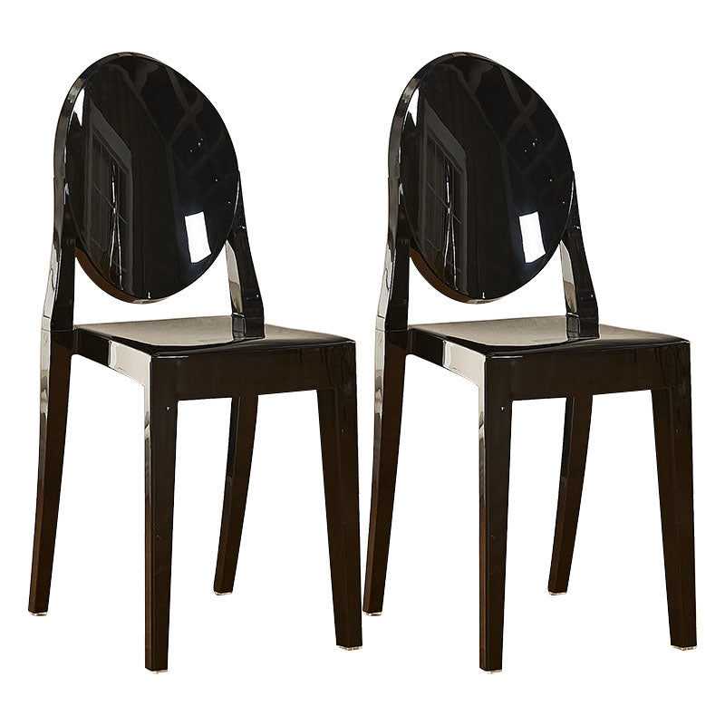 Silla lateral de plástico moderna con acabado mate, silla de comedor con respaldo abierto