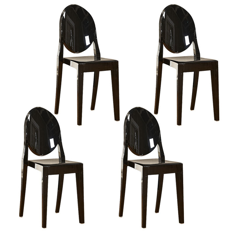 Silla lateral de plástico moderna con acabado mate, silla de comedor con respaldo abierto