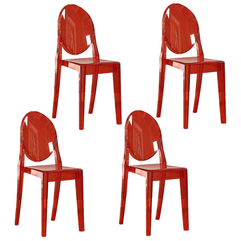 Silla lateral de plástico moderna con acabado mate, silla de comedor con respaldo abierto