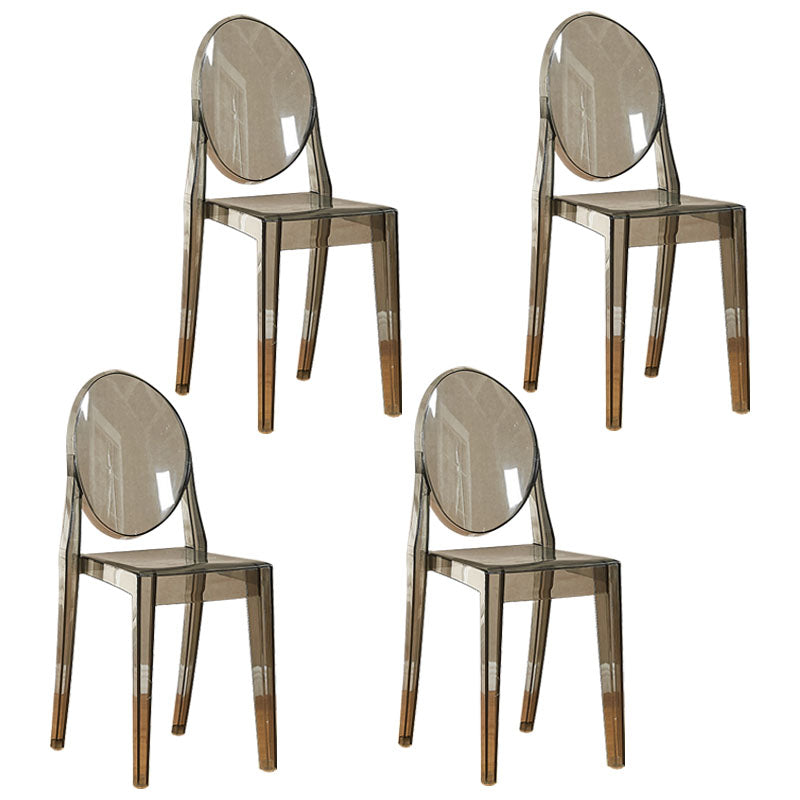 Silla lateral de plástico moderna con acabado mate, silla de comedor con respaldo abierto