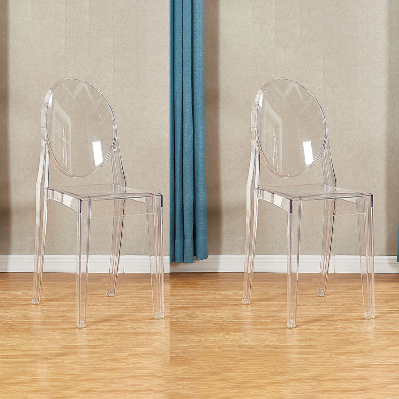 Silla lateral de plástico moderna con acabado mate, silla de comedor con respaldo abierto