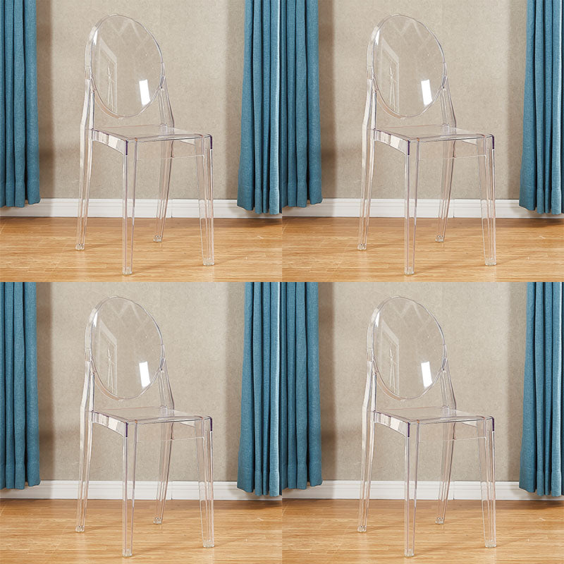 Silla lateral de plástico moderna con acabado mate, silla de comedor con respaldo abierto