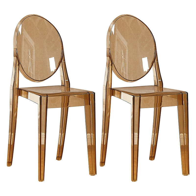 Silla lateral de plástico moderna con acabado mate, silla de comedor con respaldo abierto