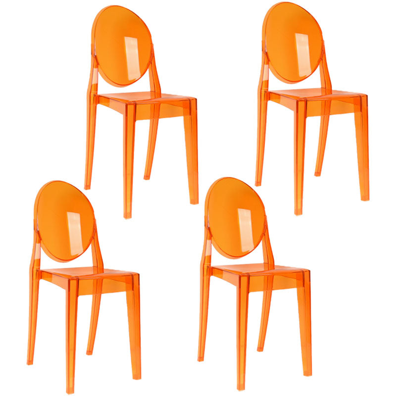 Silla lateral de plástico moderna con acabado mate, silla de comedor con respaldo abierto