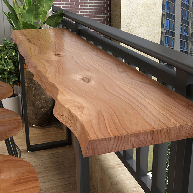 Brown Modern Style Specialty Table in Solid Wood and Iron Coffee Shop Bar Table