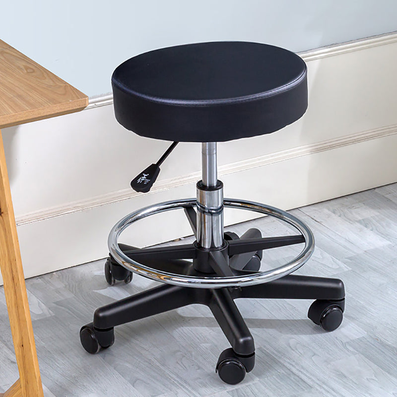 Moderner rotatierbarer Counterhocker Verstellbarer Stahlstangenhocker mit Lederkissen