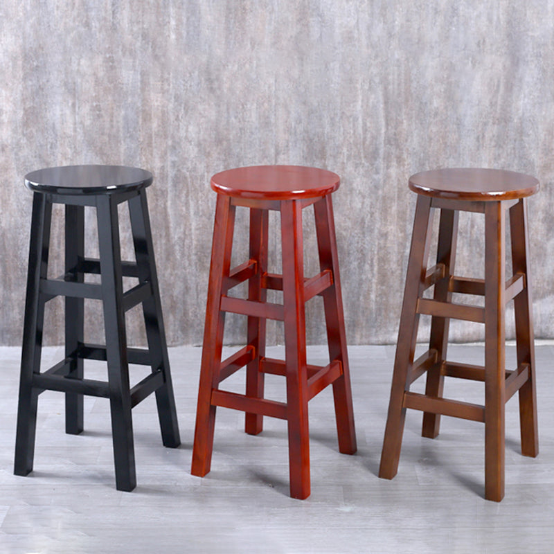 Taburete contemporáneo de barra de goma taburete de bar de interior con asiento de madera y reposapiés