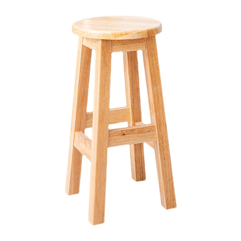 Taburete contemporáneo de barra de goma taburete de bar de interior con asiento de madera y reposapiés
