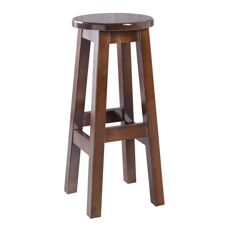 Taburete contemporáneo de barra de goma taburete de bar de interior con asiento de madera y reposapiés