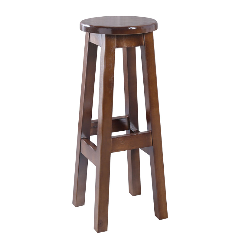 Taburete contemporáneo de barra de goma taburete de bar de interior con asiento de madera y reposapiés