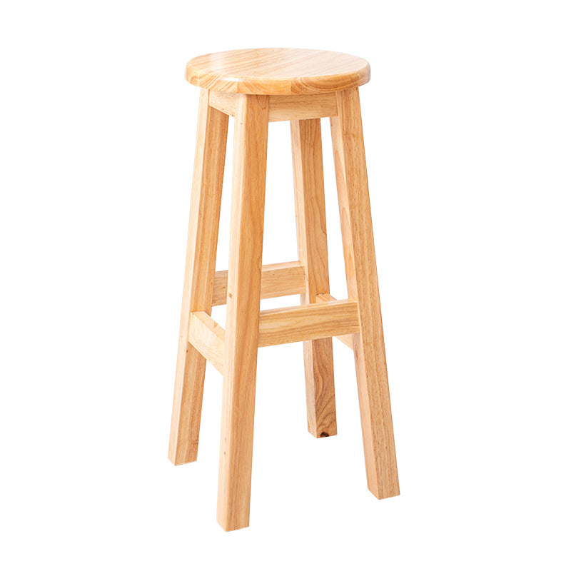 Taburete contemporáneo de barra de goma taburete de bar de interior con asiento de madera y reposapiés