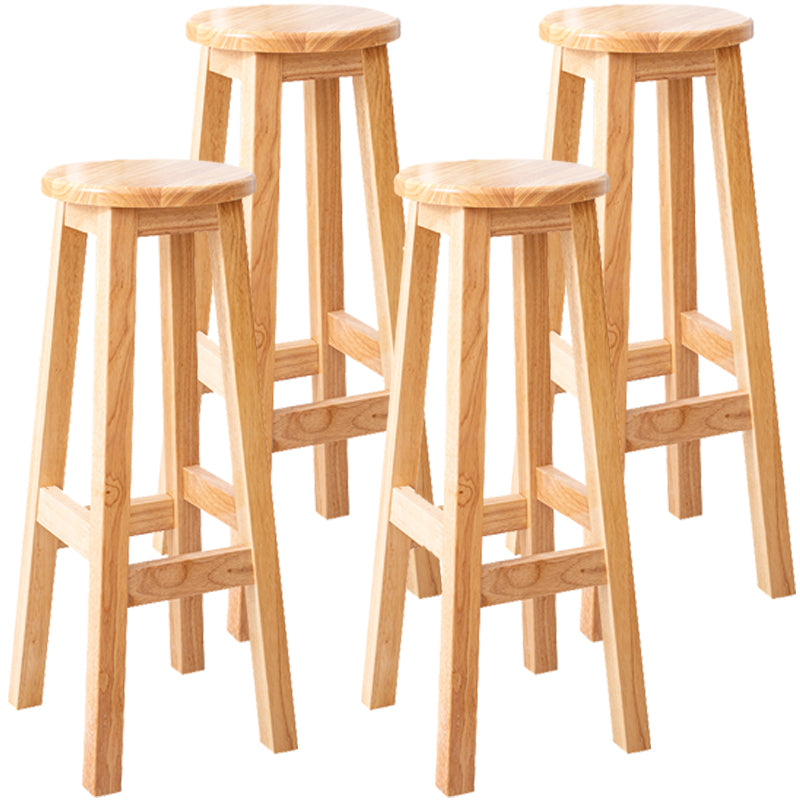 Taburete contemporáneo de barra de goma taburete de bar de interior con asiento de madera y reposapiés