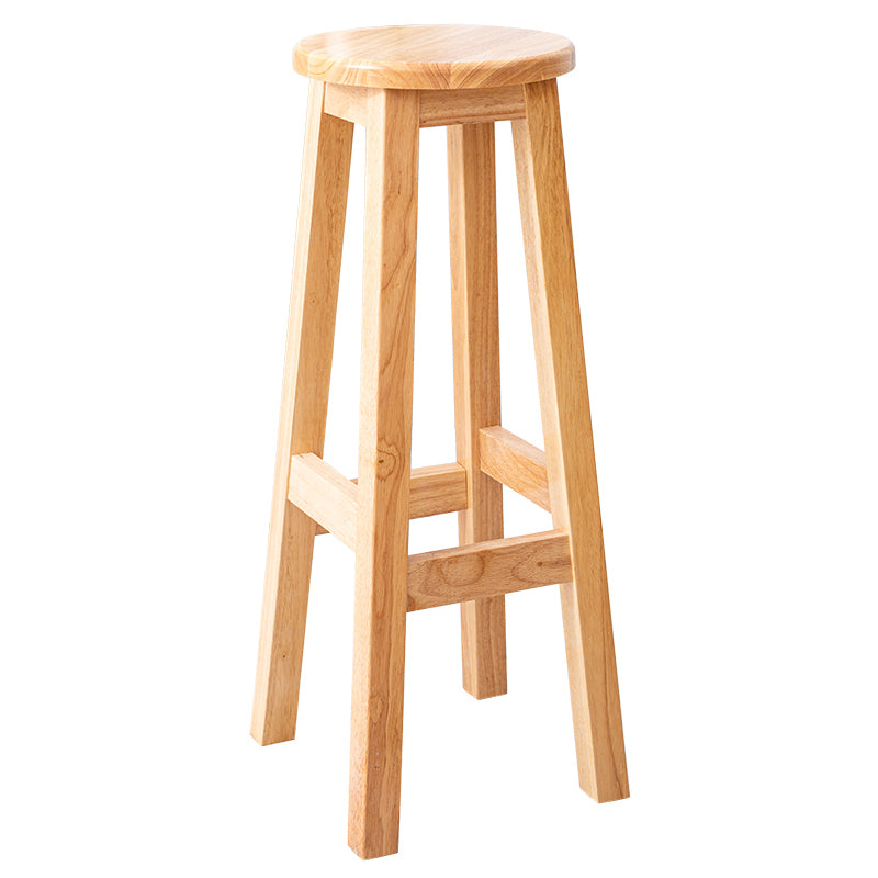 Taburete contemporáneo de barra de goma taburete de bar de interior con asiento de madera y reposapiés