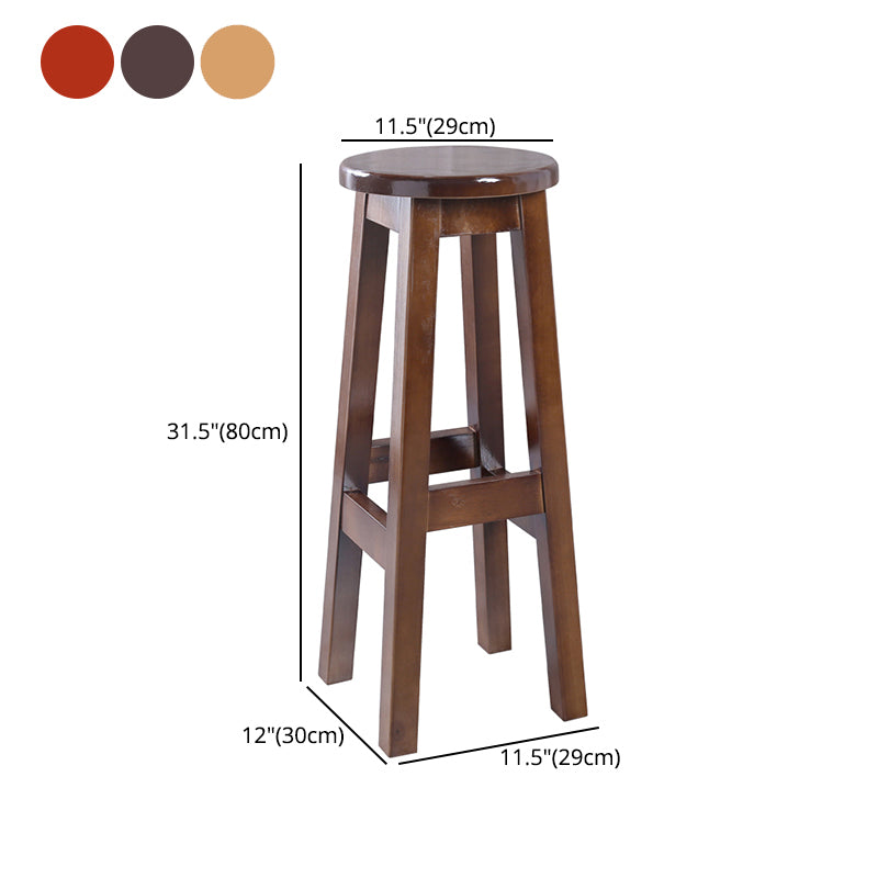 Taburete contemporáneo de barra de goma taburete de bar de interior con asiento de madera y reposapiés