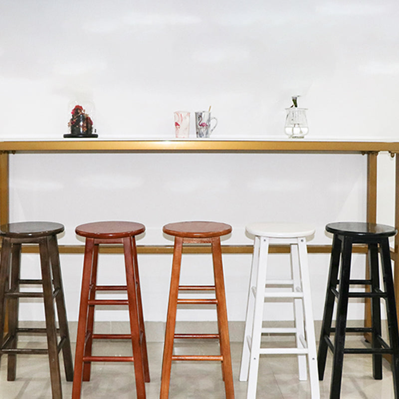 Taburete de bar moderno sin brazos con respaldo, taburete de bar de madera con asiento y pedal de madera