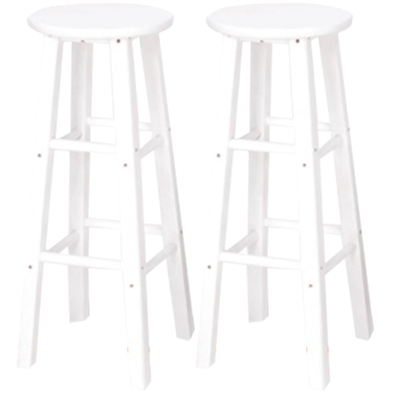 Taburete de bar moderno sin brazos con respaldo, taburete de bar de madera con asiento y pedal de madera
