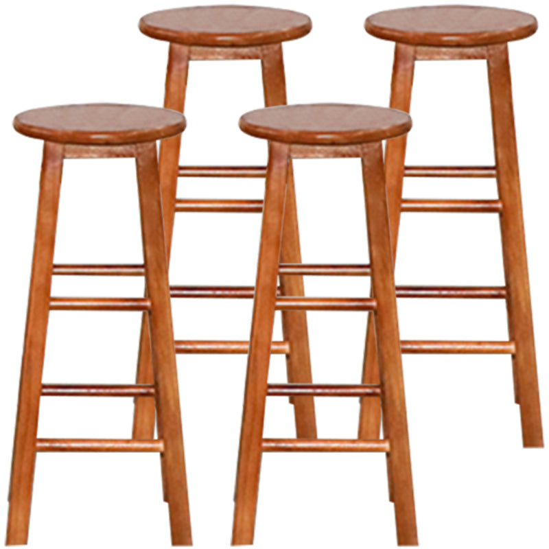 Taburete de bar moderno sin brazos con respaldo, taburete de bar de madera con asiento y pedal de madera