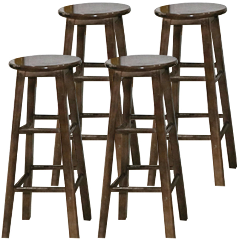 Taburete de bar moderno sin brazos con respaldo, taburete de bar de madera con asiento y pedal de madera