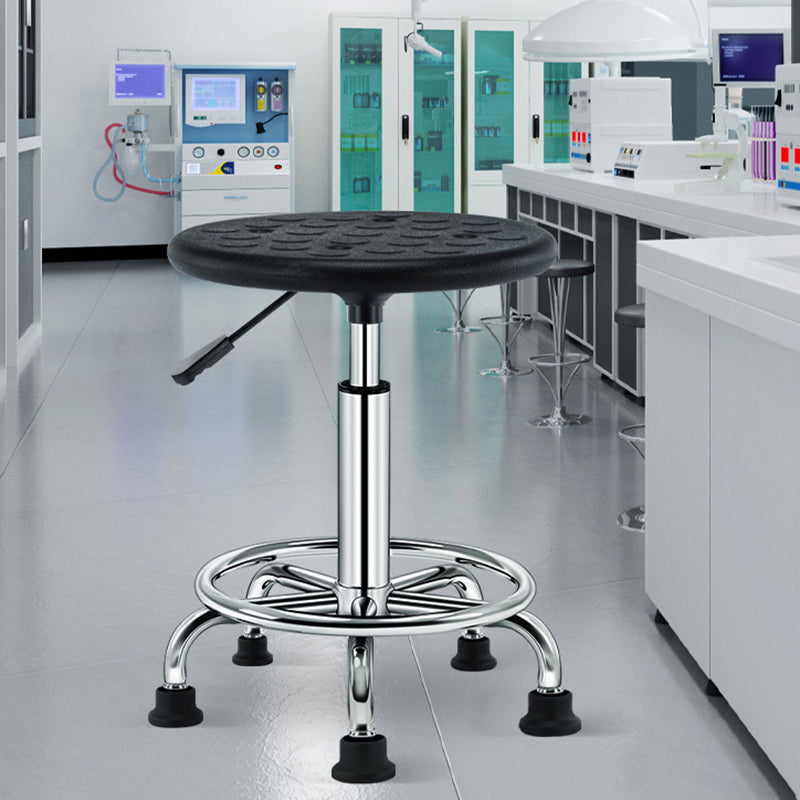 Taburete de bar ajustable giratorio moderno, taburete de bar de laboratorio de acero con cojín de cuero