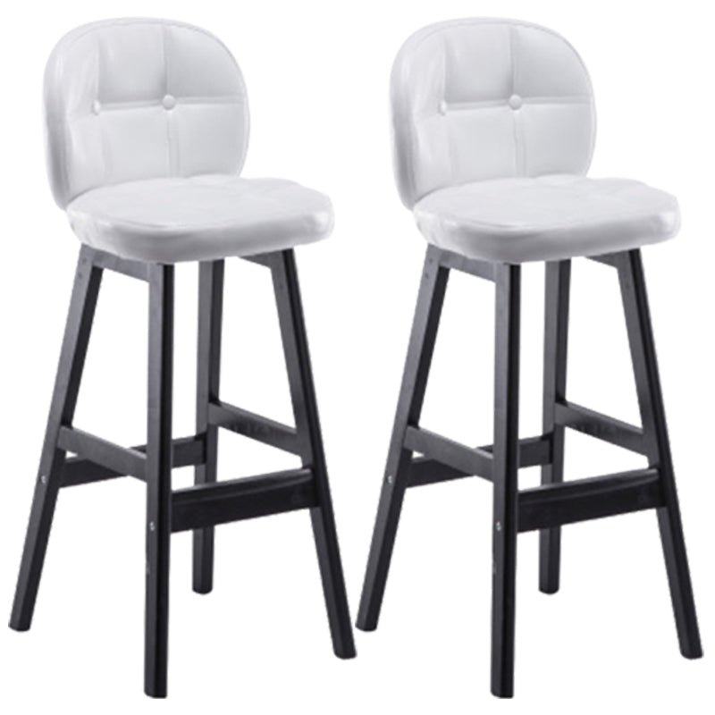Modern Backrest Armless Counter Stool Wood Bar Stool with Pedal and Cushion