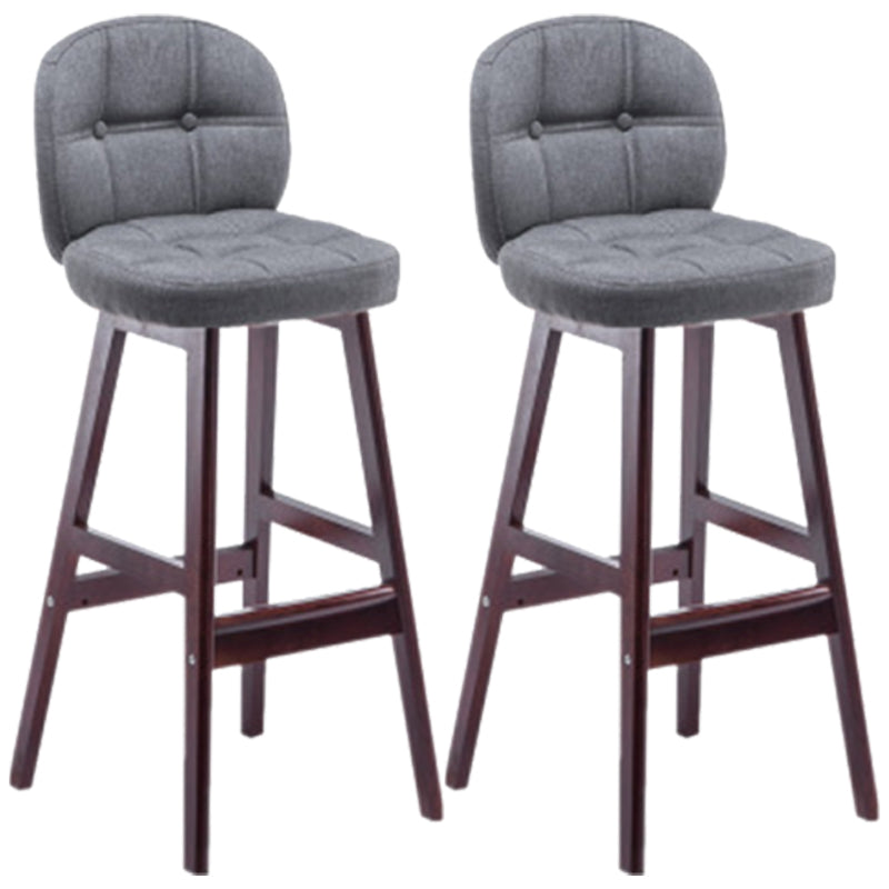 Modern Backrest Armless Counter Stool Wood Bar Stool with Pedal and Cushion