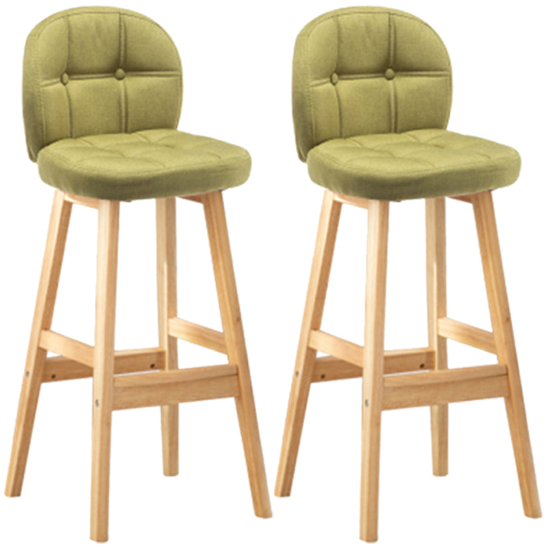 Modern Backrest Armless Counter Stool Wood Bar Stool with Pedal and Cushion