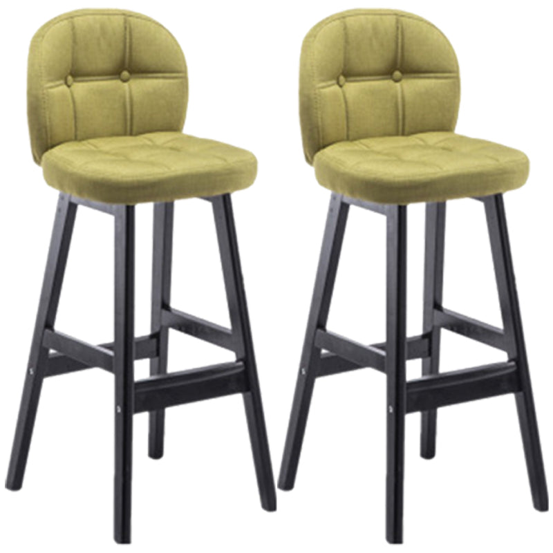 Modern Backrest Armless Counter Stool Wood Bar Stool with Pedal and Cushion