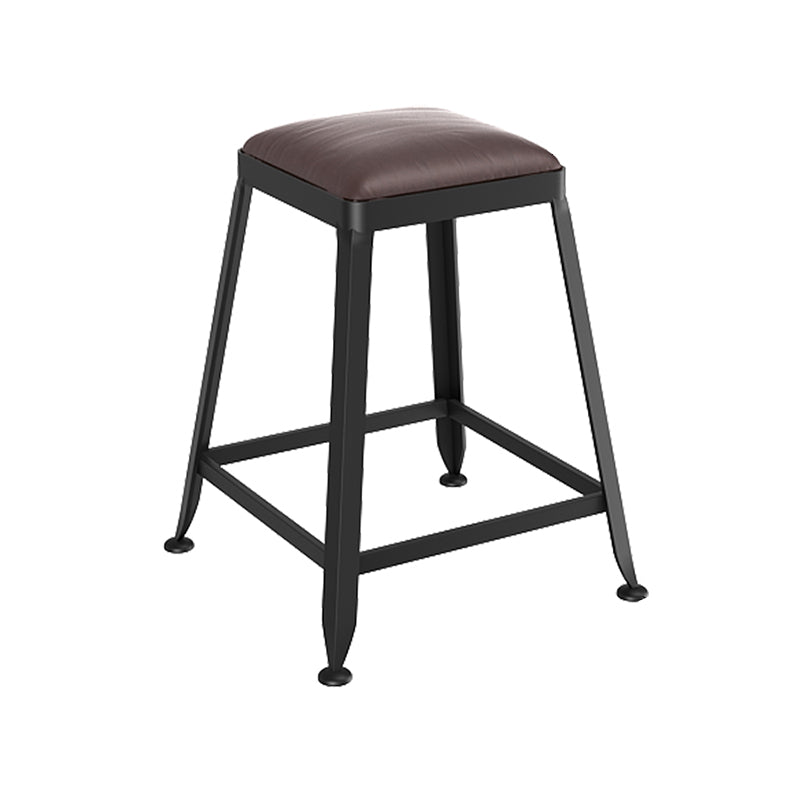 Taburete de bar interior de madera maciza de metal contemporáneo con respaldo