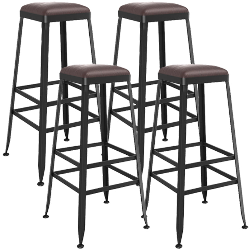 Taburete de bar interior de madera maciza de metal contemporáneo con respaldo